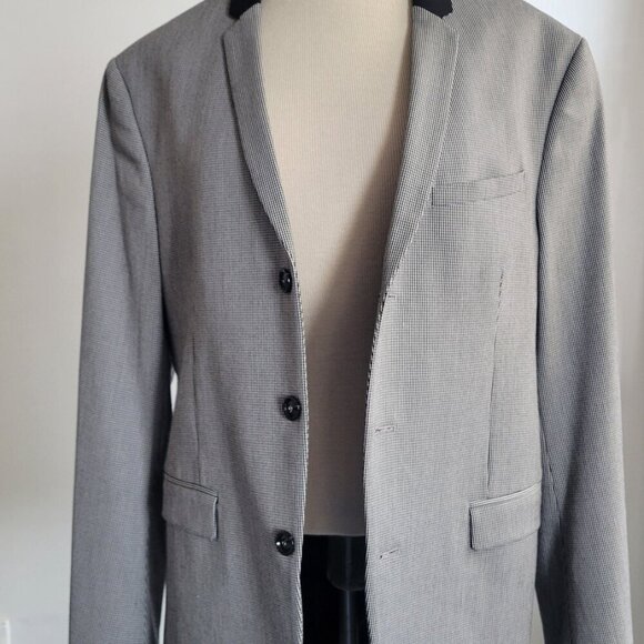 CLEARANCE - Zara Men’s Houndstooth Blazer Jacket Abstract Lining (Size: 38) - Picture 5 of 16